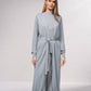 Cappotto lungo lucido con cintura