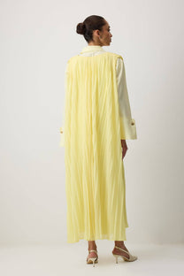 Abito lungo in chiffon plissé