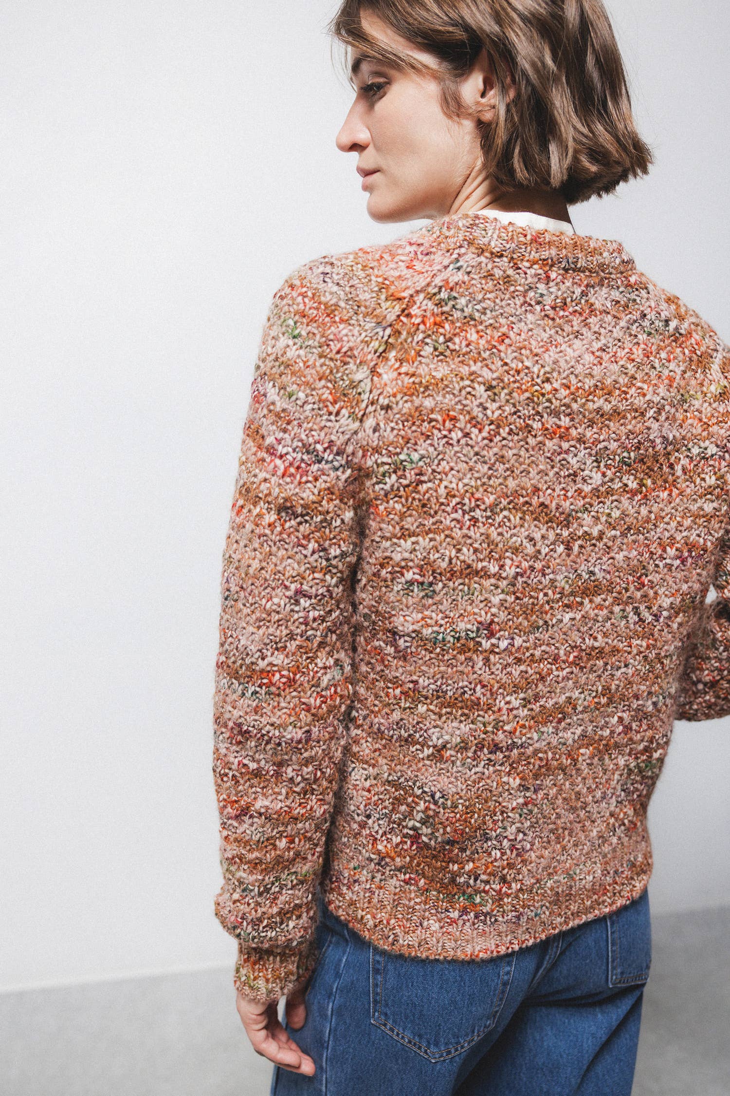 Maglione a maglia strutturata multicolor