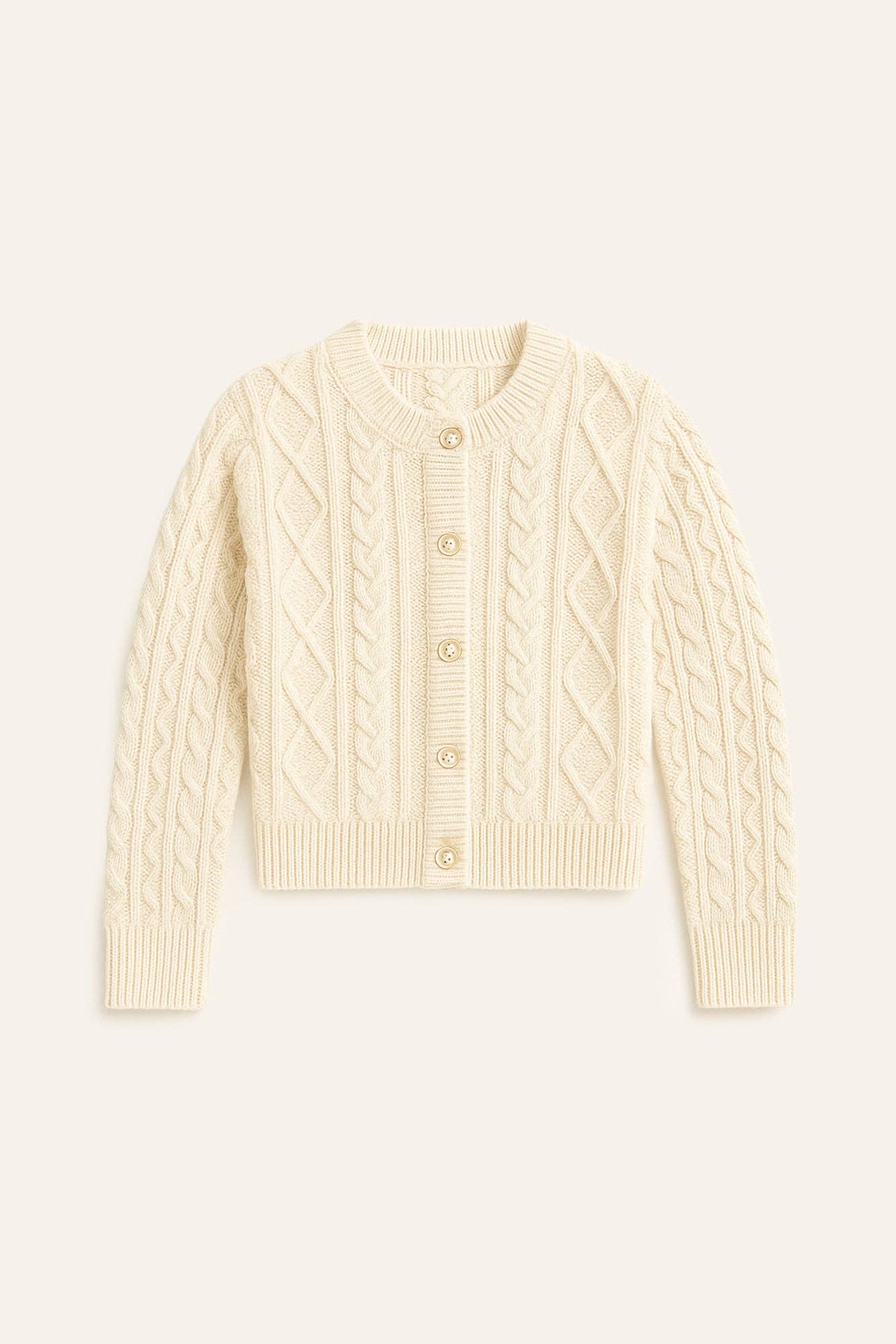 Cardigan in maglia a trecce con bottoni
