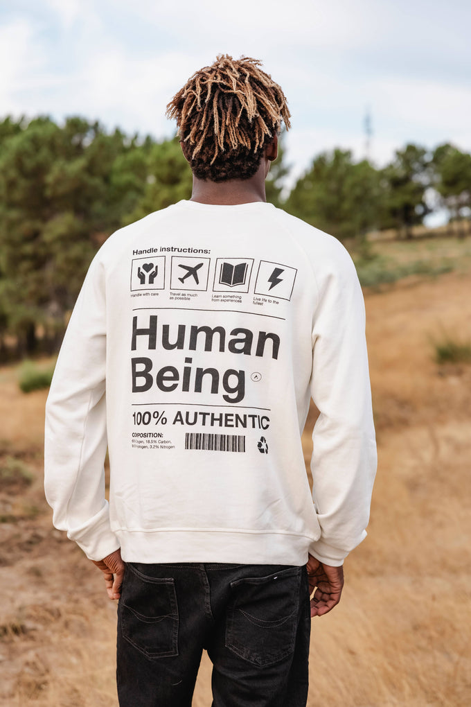 Felpa uomo con stampa barcode