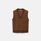 Gilet in Maglia Jacquard con Motivo Geometrico