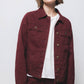 Giacca di jeans in cotone bordeaux