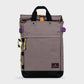 Zaino roll-top in poliestere riciclato color taupe