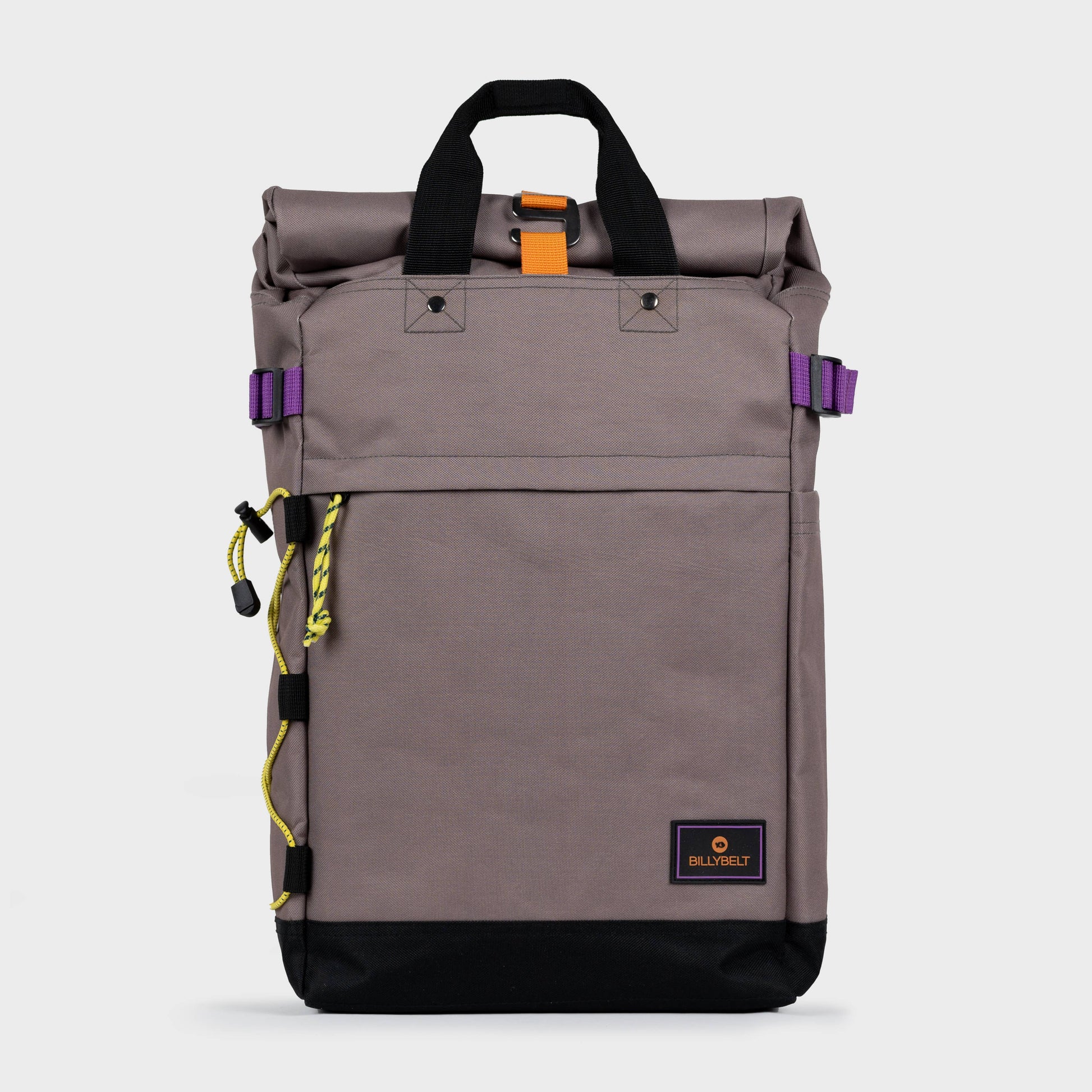 Zaino roll-top in poliestere riciclato color taupe