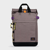 Zaino roll-top in poliestere riciclato color taupe