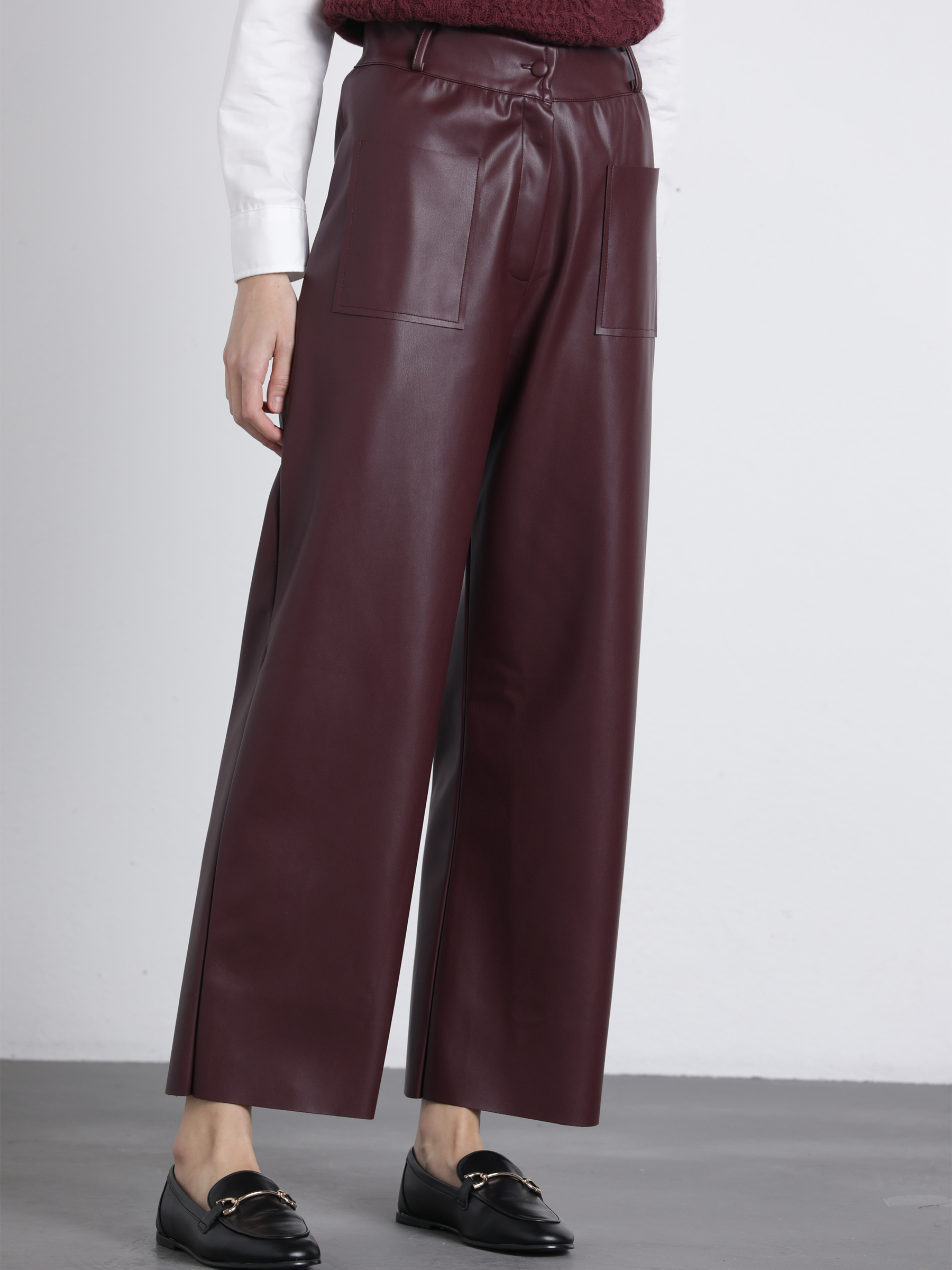 Pantaloni Napa in Ecopelle a Vita Alta