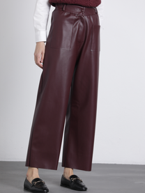 Pantaloni Napa in Ecopelle a Vita Alta