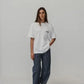 T-shirt cropped bianca oversize in cotone biologico