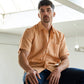 Camicia corta in lino arancione Lido