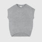 Maglione smanicato oversize girocollo in maglia spessa
