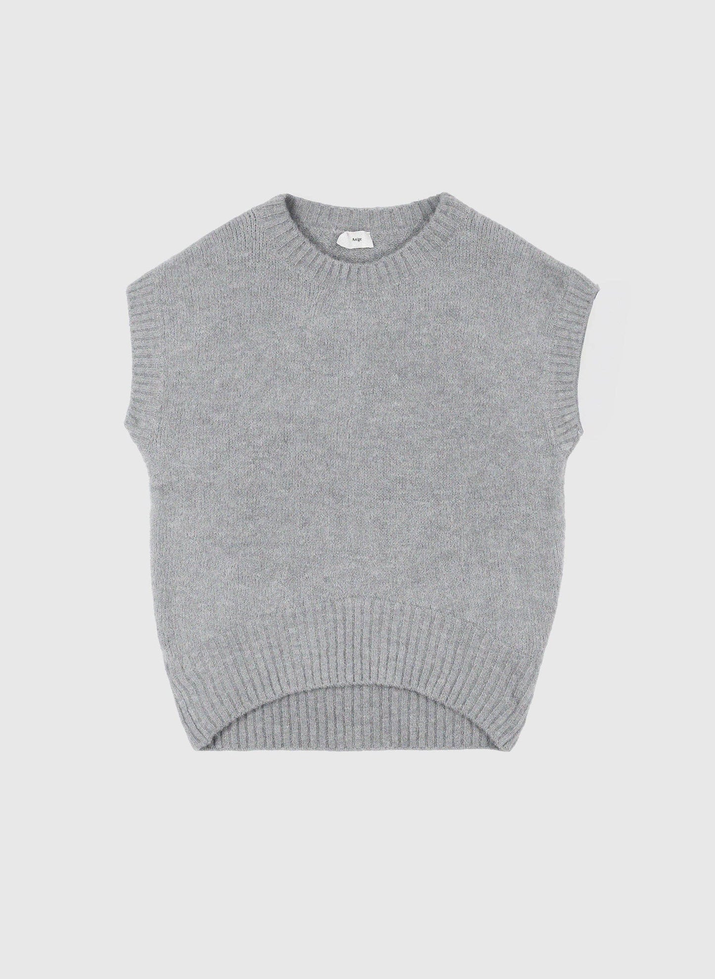 Maglione smanicato oversize girocollo in maglia spessa