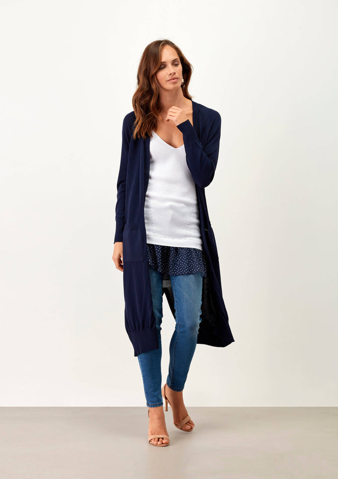 Cardigan lungo in maglia morbida