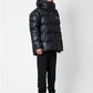 Bomber oversize con stampa testuale e cappuccio staccabile