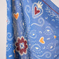 Piccolo foulard in cotone biologico con stampa grafica blu