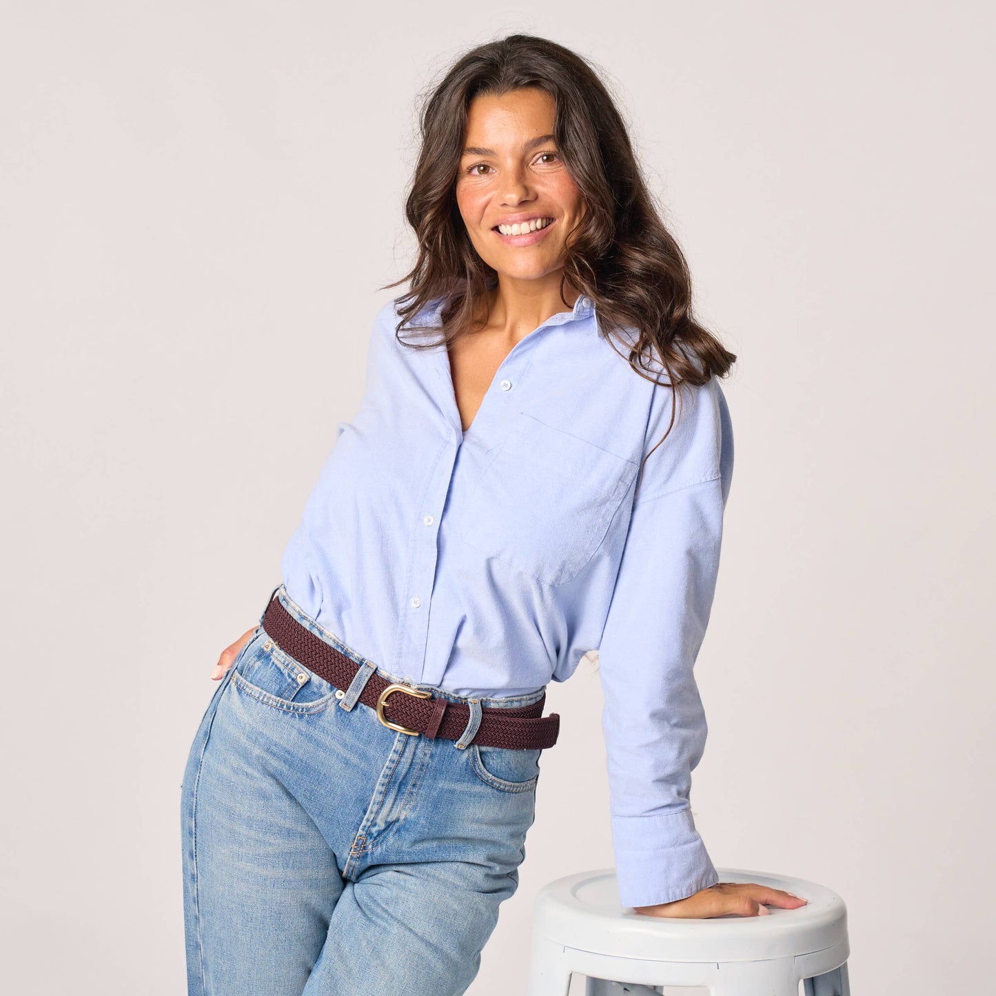 Cintura intrecciata elastica da donna bordeaux