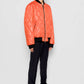 Bomber trapuntato a rombi arancione con zip