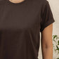 T-shirt boxy in cotone riciclato color tartufo