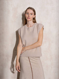 Gilet in maglia senza maniche con bottoni laterali