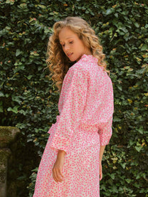 Blusa ricamata con stampa all-over