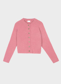 Cardigan corto Letiana rosa in maglia
