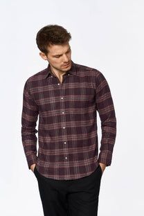 Camicia in flanella Abies bordeaux