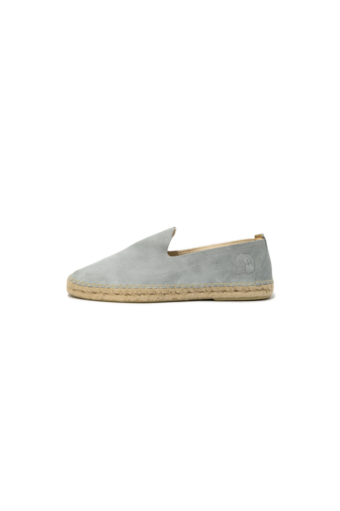 Espadrillas in pelle scamosciata con suola in juta