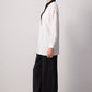 Blazer kimono bicolore bianco e nero con revers a contrasto