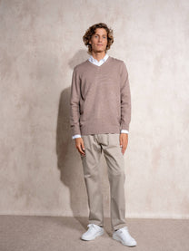 Maglione uomo scollo a V in viscosa mix