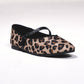 Ballerine in tessuto leopardato con cinturino