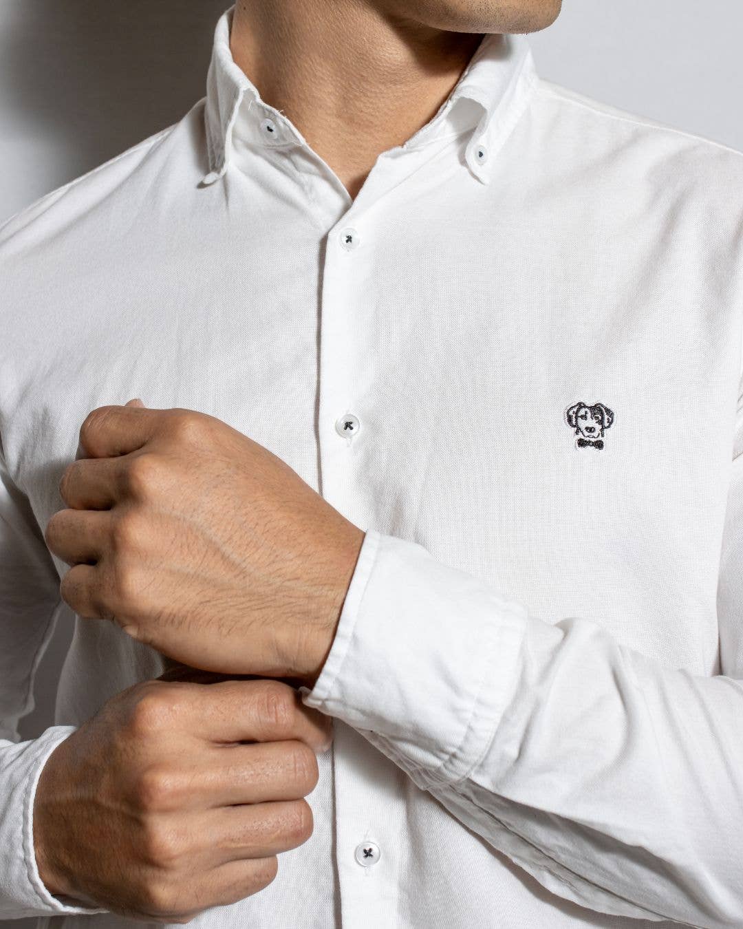 Camicia Oxford bianca antimacchia in cotone