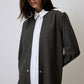 Camicia in tessuto melange bicolor con colletto a contrasto