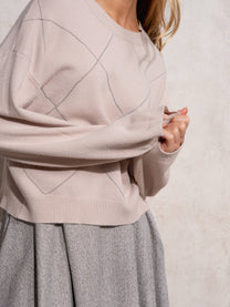 Maglione in maglia con motivo a rombi