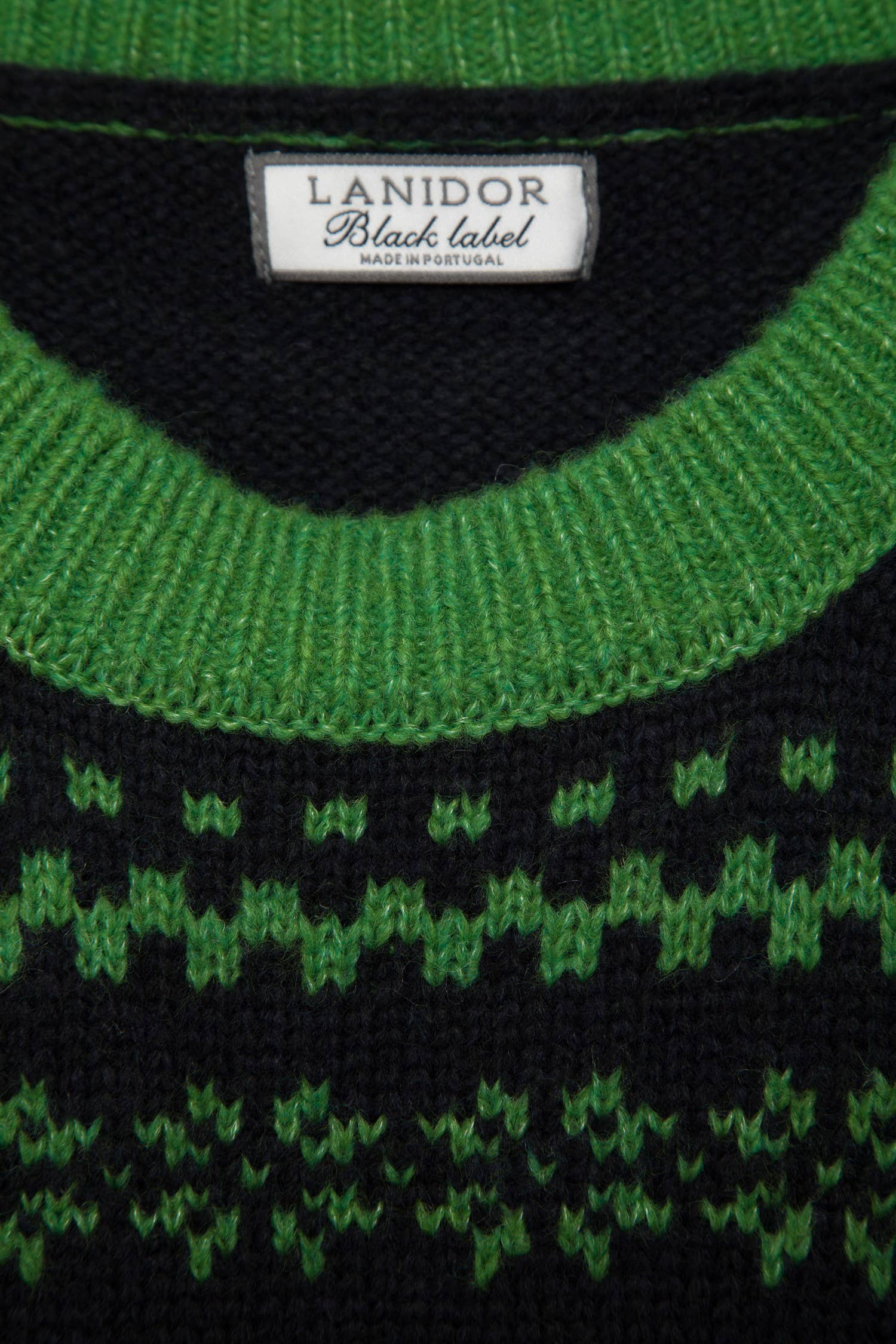 Maglione jacquard in maglia bicolore