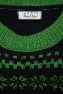 Maglione jacquard in maglia bicolore