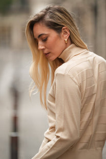 Maglia dolcevita testurizzata da donna