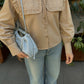 Camicia in misto cotone con maxi colletto marinara e volant