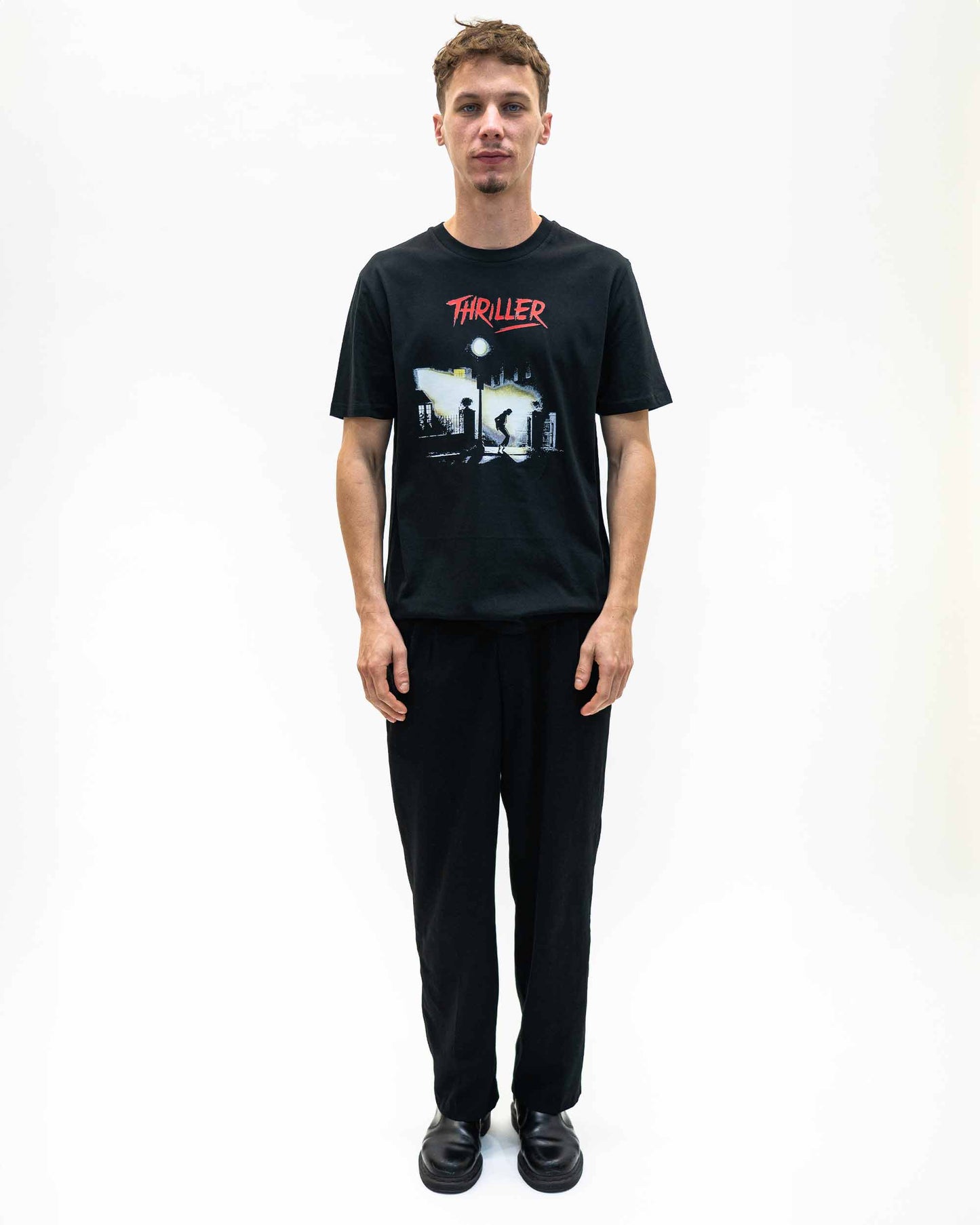 T-shirt unisex nera con stampa Thriller