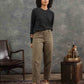 Henley a coste in waffle riciclato da donna color carbone mélange