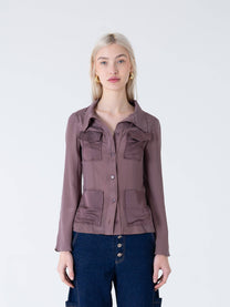 Camicia utility a maniche lunghe con bottoni