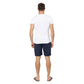 Shorts estivi da uomo in lino blu navy