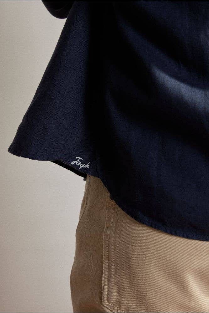 Camicia in lino blu marino Bali