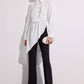 Tunica Camicia Asimmetrica Bianca con Vita Arricciata