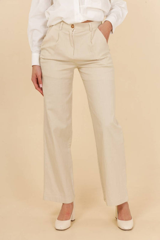 Pantaloni Palma fluidi beige