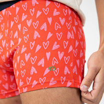 Boxer in cotone biologico con stampa cuori Valentin