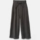 Pantaloni palazzo a pieghe in velluto con vita alta