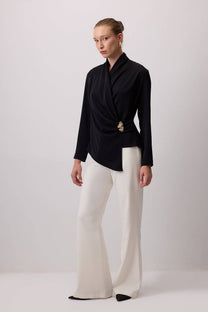 Blusa drappeggiata elegante