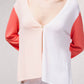 Giacca in maglia color block con scollo a V