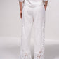 Pantaloni palazzo con pizzo e cintura regolabile