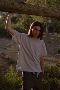 T-shirt essenziale in cotone biologico grigio